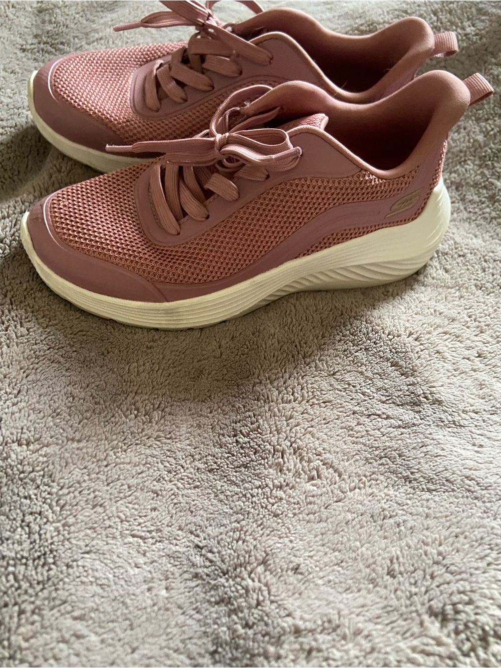 Skechers Women's Blush Pink Lace-Up Athletic Sneakers
